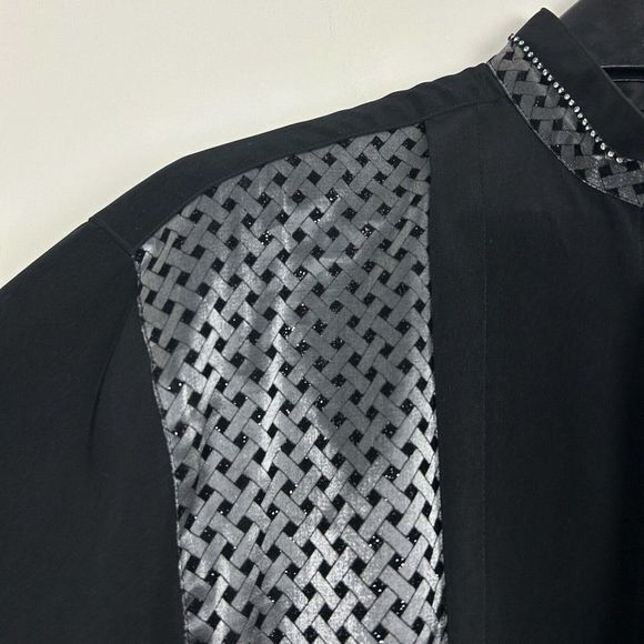 Vintage Pronti Collection By Phita Men's Small Poly Rayon Bedazzled Sparkle - Picture 5 of 7